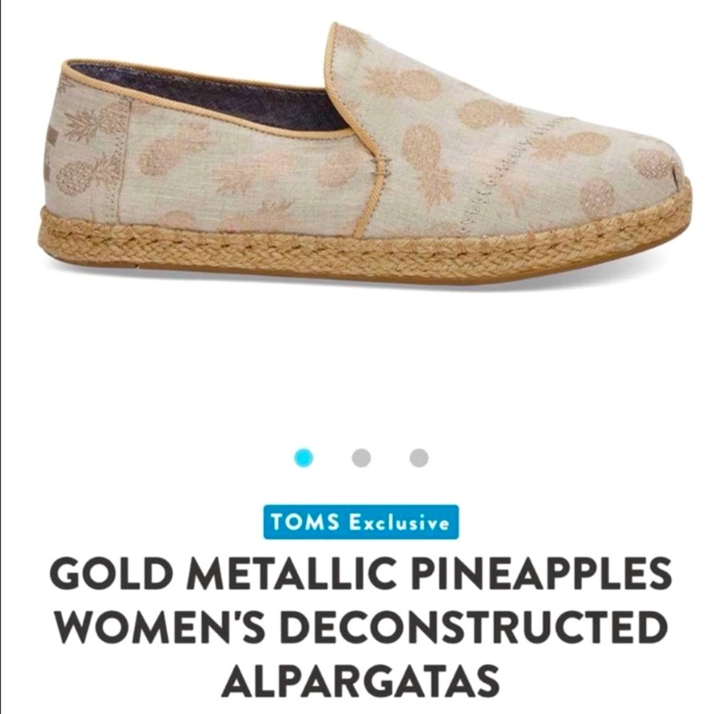 TOMS Gold  Metallic Pineapple Alparagatas